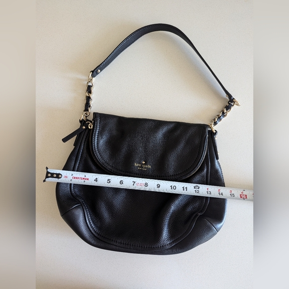 Kate Spade Black Leather Shoulder Bag with Chain Detail - Picture 10 of 11